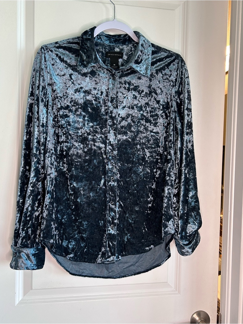 Crushed Velvet Button-Down